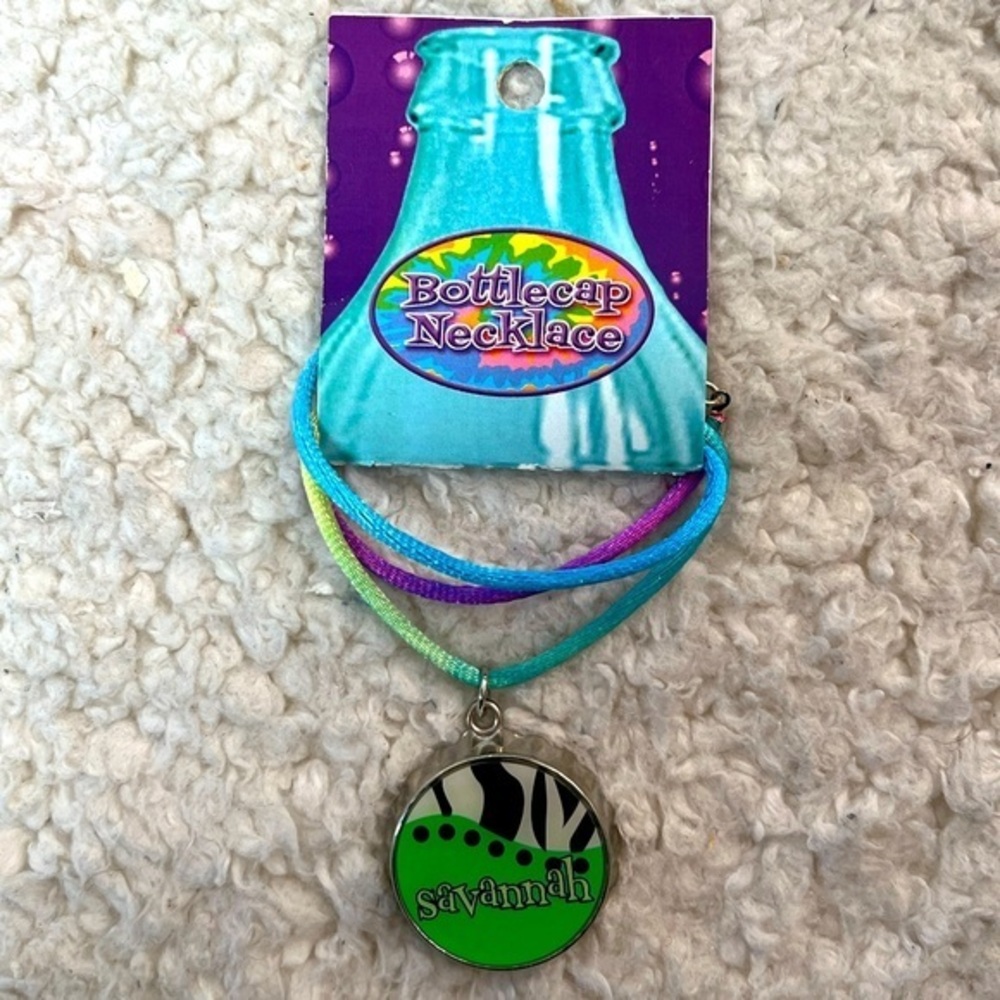 Bottle Cap Name "Savannah" Girls Necklace